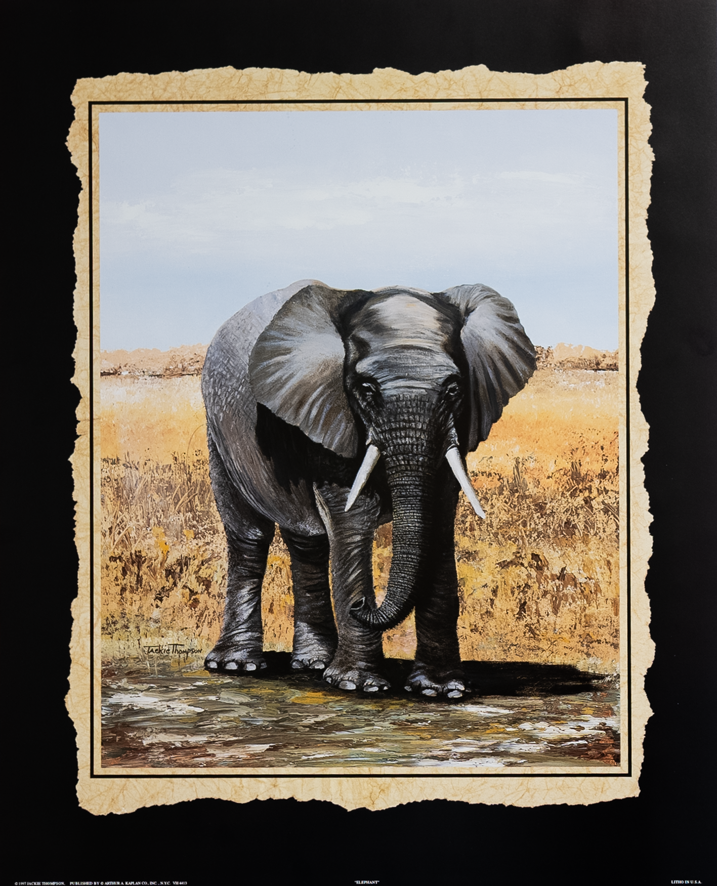 Elephant by Thompson, Art Poster Print for Wall, Home Decor