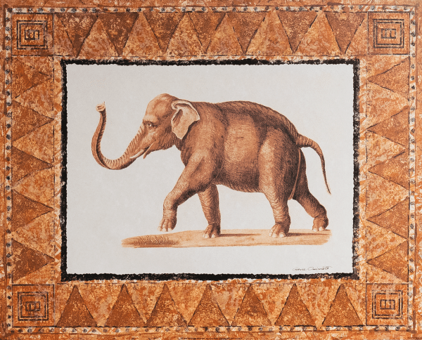 Elephant by Gene O, Art Poster Print for Wall, Home Decor