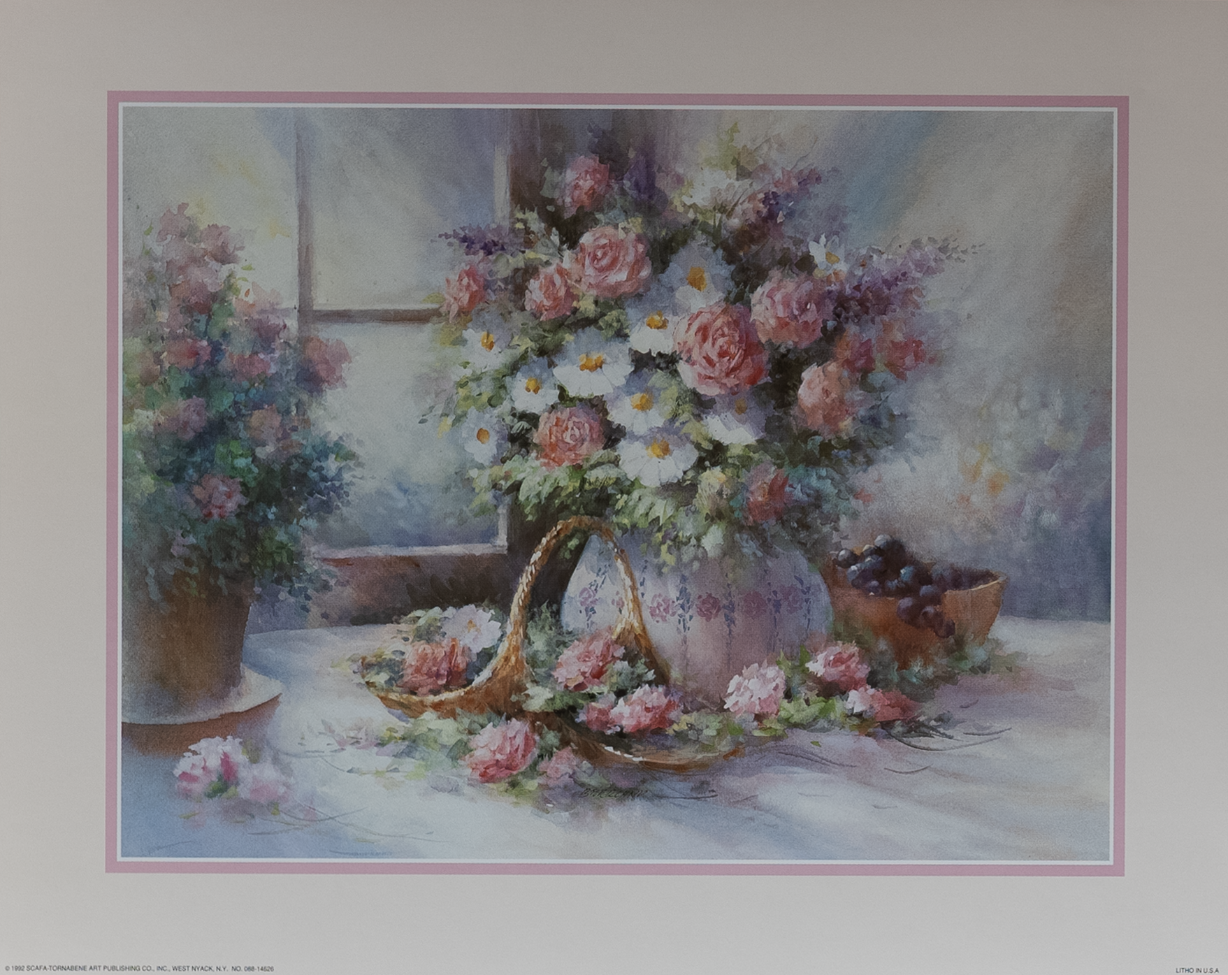 Flowers on Table, Art Poster Print for Wall, Home Decor