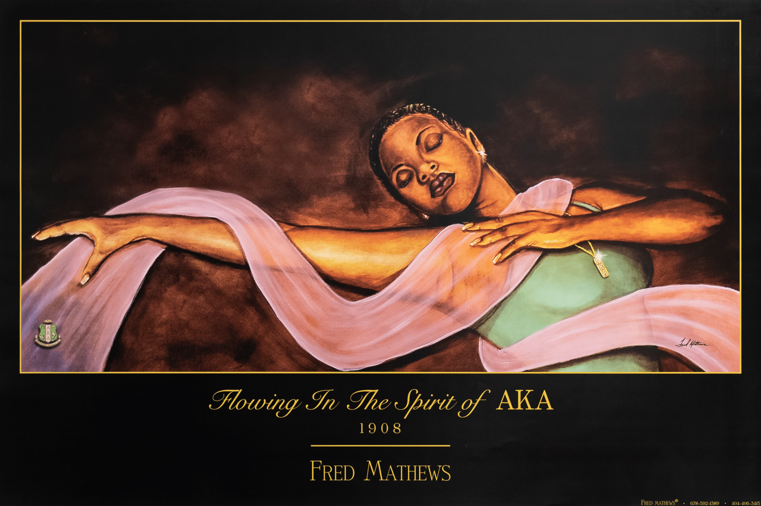 Flowing in the Spirit of AKA by Fred Mathews, Art Poster Print for Wall, Home Decor - Image 1