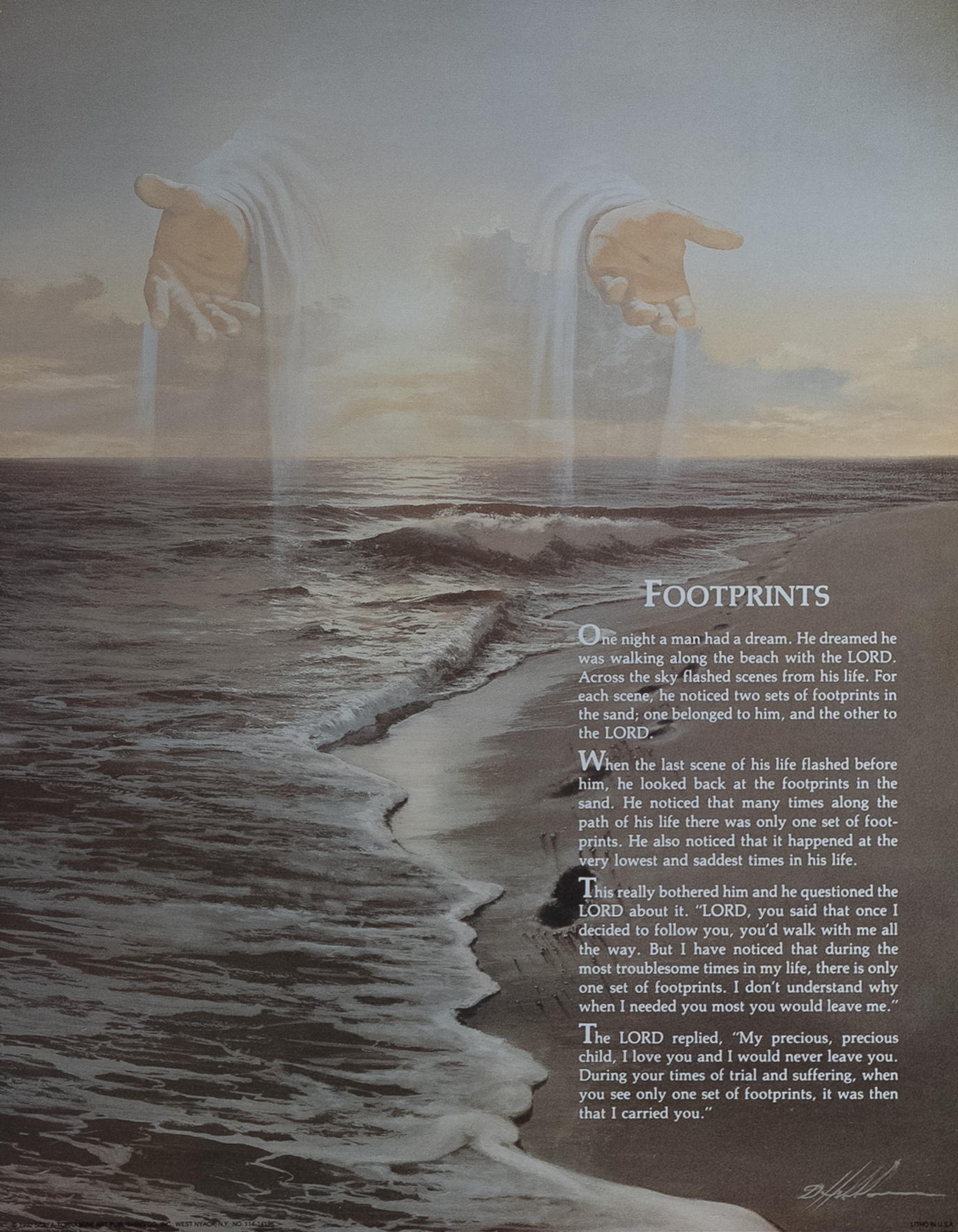 Footprints Poem, Art Poster Print for Wall, Home Decor