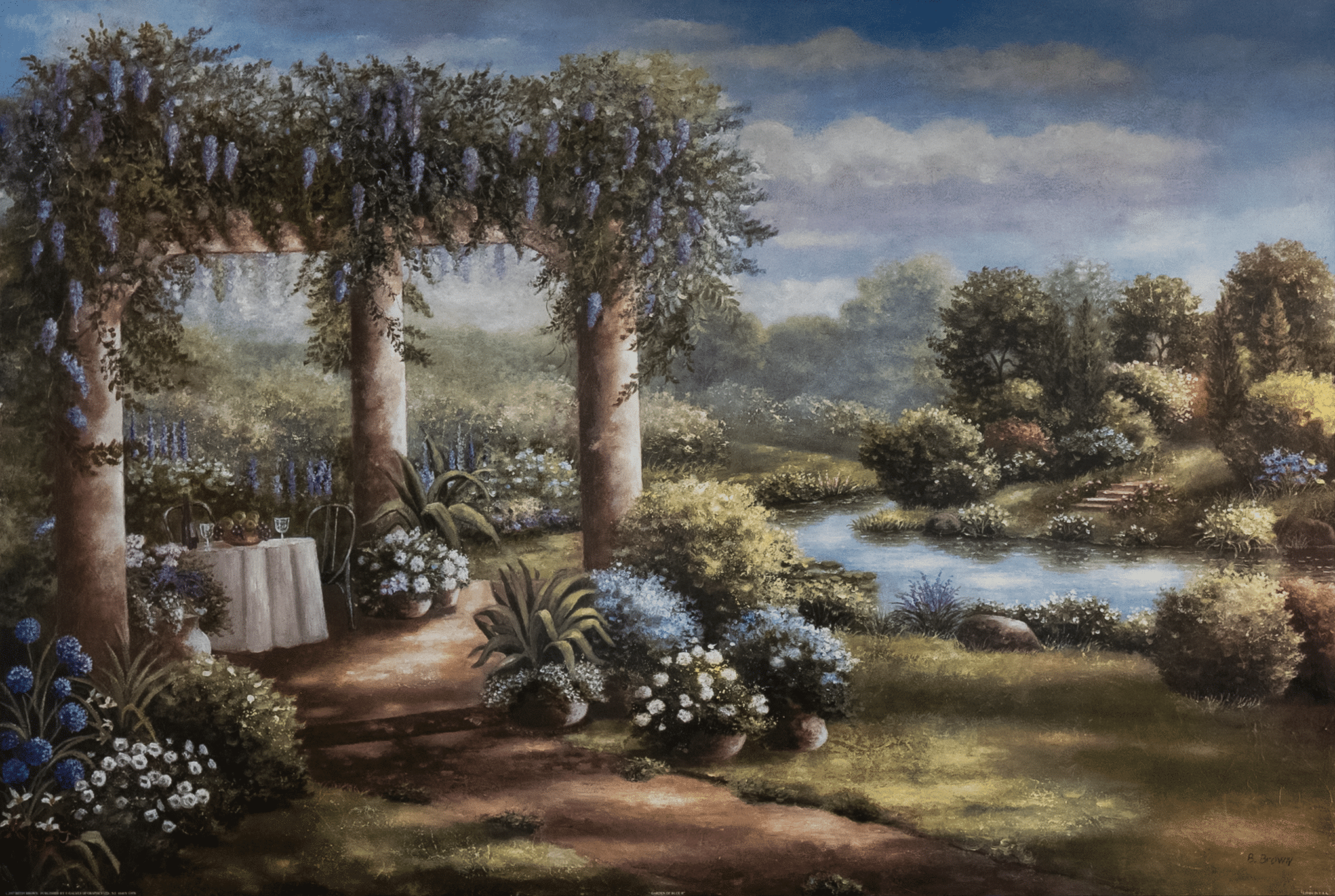 Garden of Blue II by Brown, Art Poster Print for Wall, Home Decor