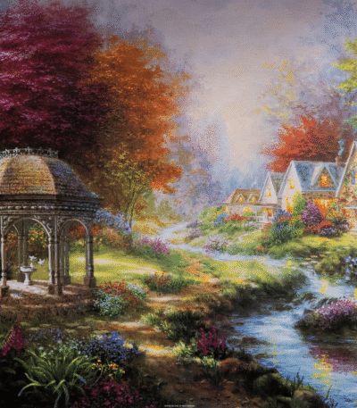 Gazebo Village art print by Boehne