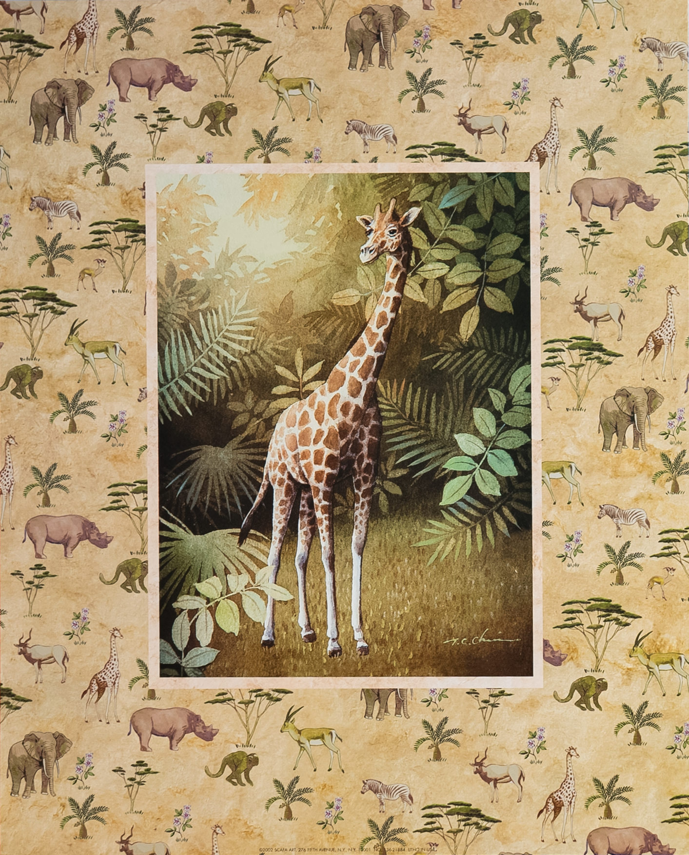 Giraffe II by Chin, Art Poster Print for Wall, Home Decor