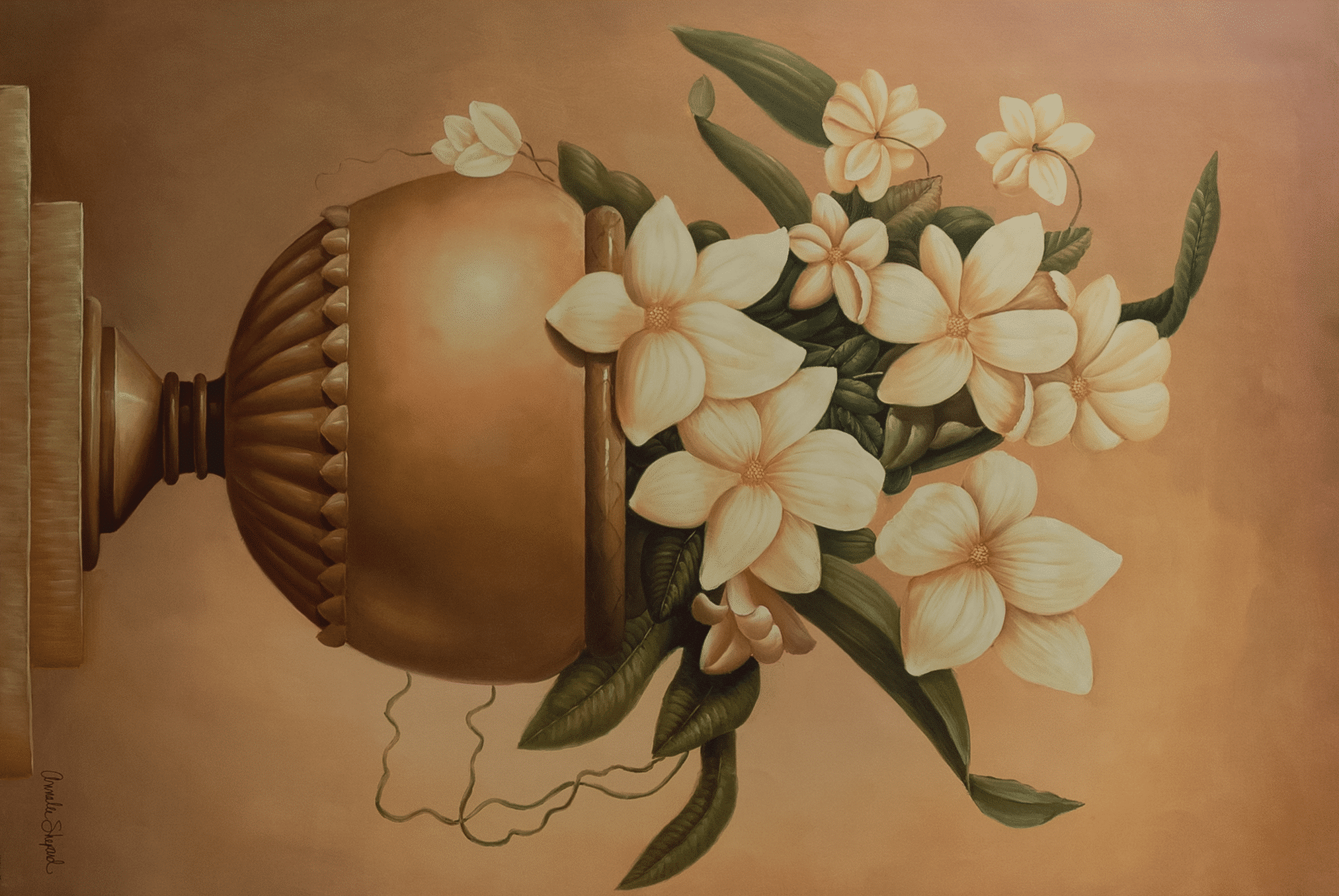 Golden Blossoms I by Shephard, Art Poster Print for Wall, Home Decor