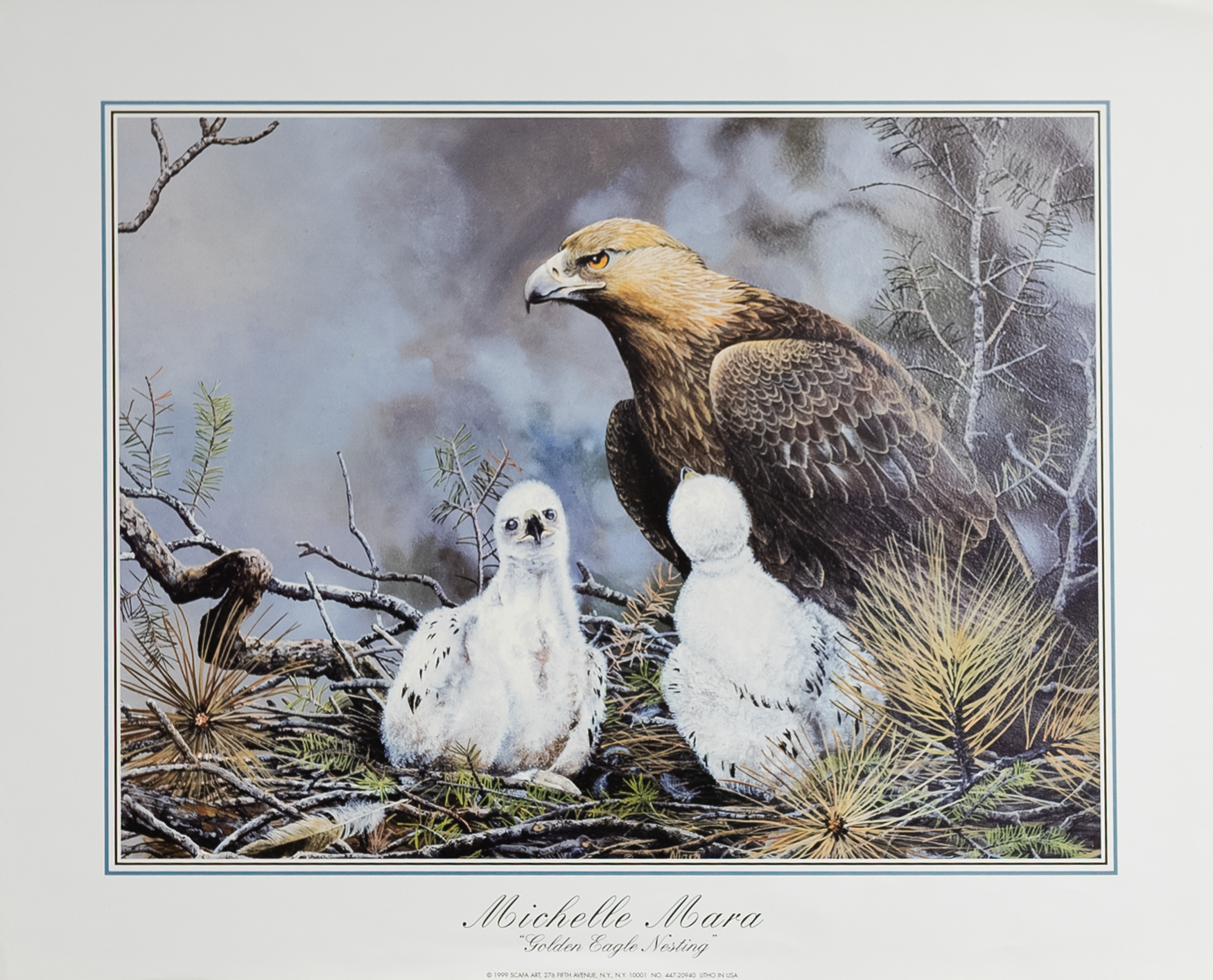 Golden Eagle Nesting by Mara, Art Poster Print for Wall, Home Decor