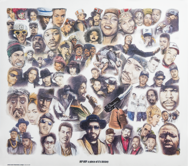 HIP HOP A Piece of it's History by Johnny Myers, Art Poster Print for Wall, Home Decor