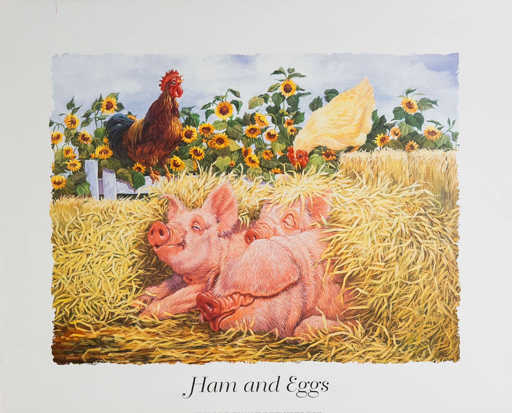 Ham and Eggs by Wright, Art Poster Print for Wall, Home Decor