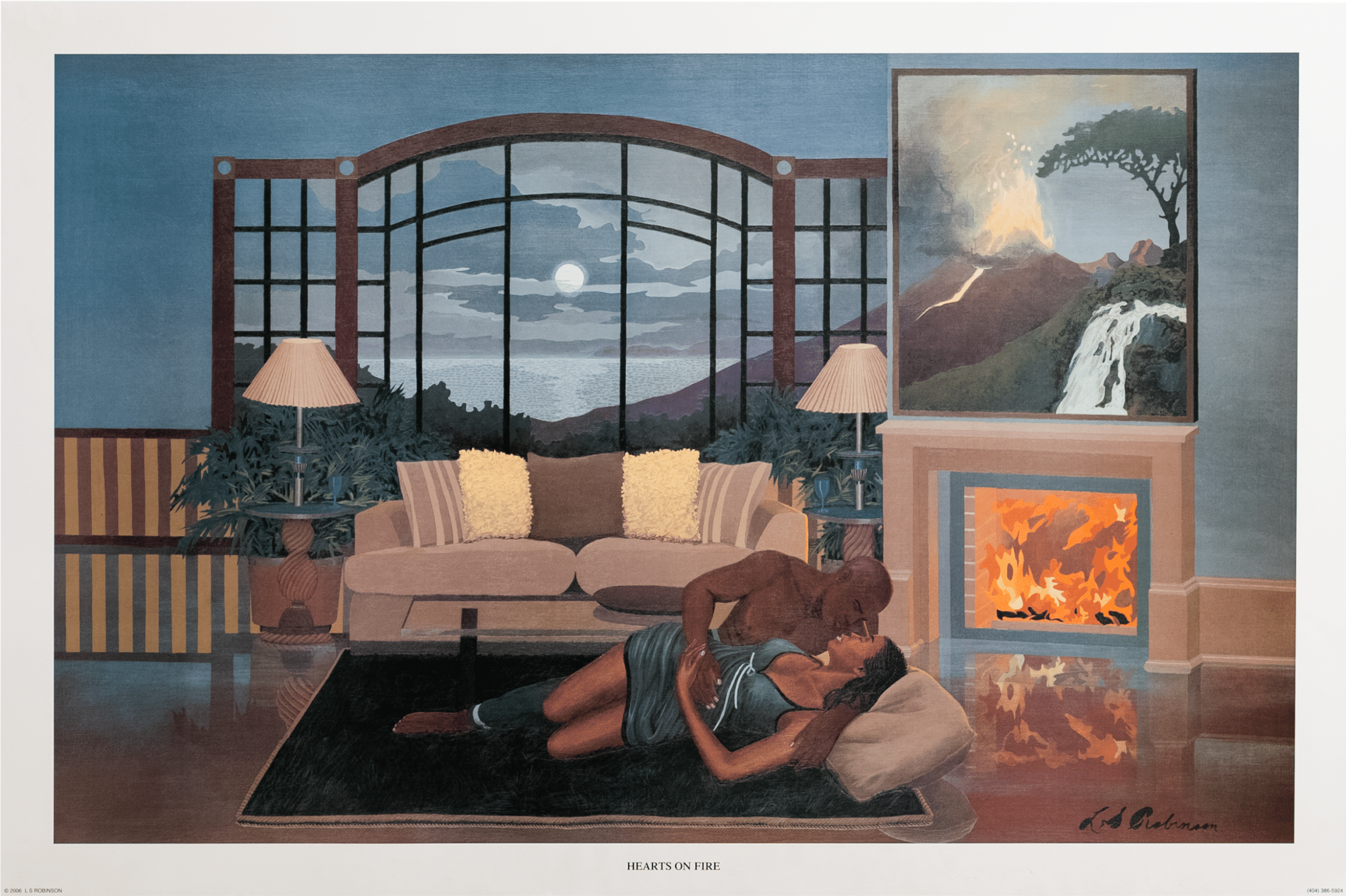 Hearts on Fire by Robinson, Art Poster Print for Wall, Home Decor - Image 1