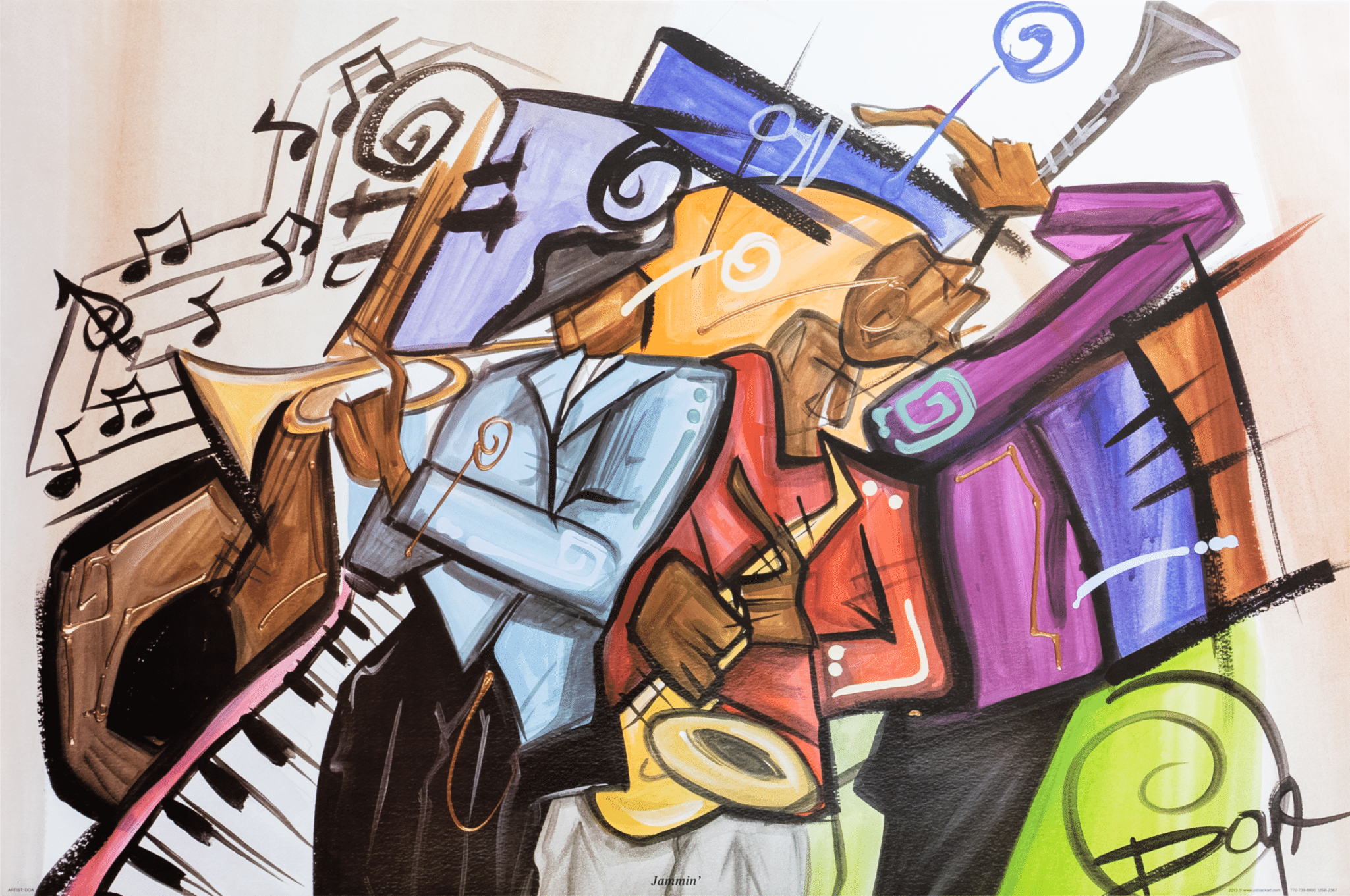 Jammin' by DOA, Art Poster Print for Wall, Home Decor - Image 1