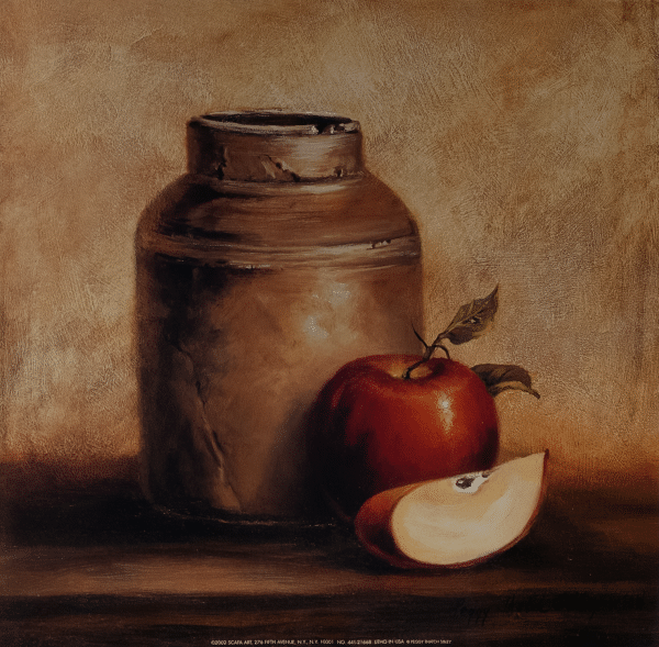 Jar + Apple by Sibley, Art Poster Print for Wall, Home Decor