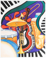 Jazz Explosion by Carlton Hardy, Art Poster Print for Wall, Home Decor