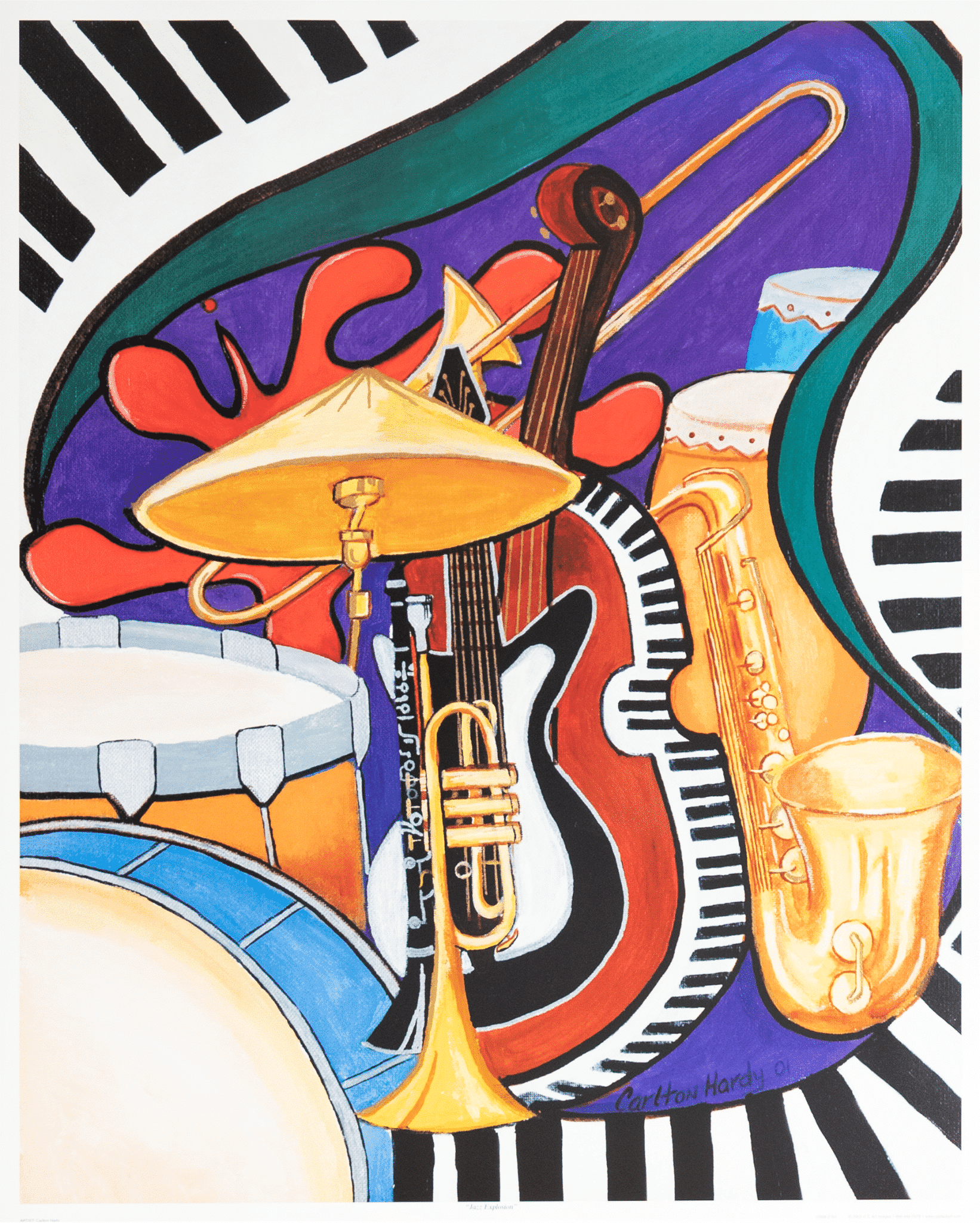 Jazz Explosion art print by Carlton Hardy
