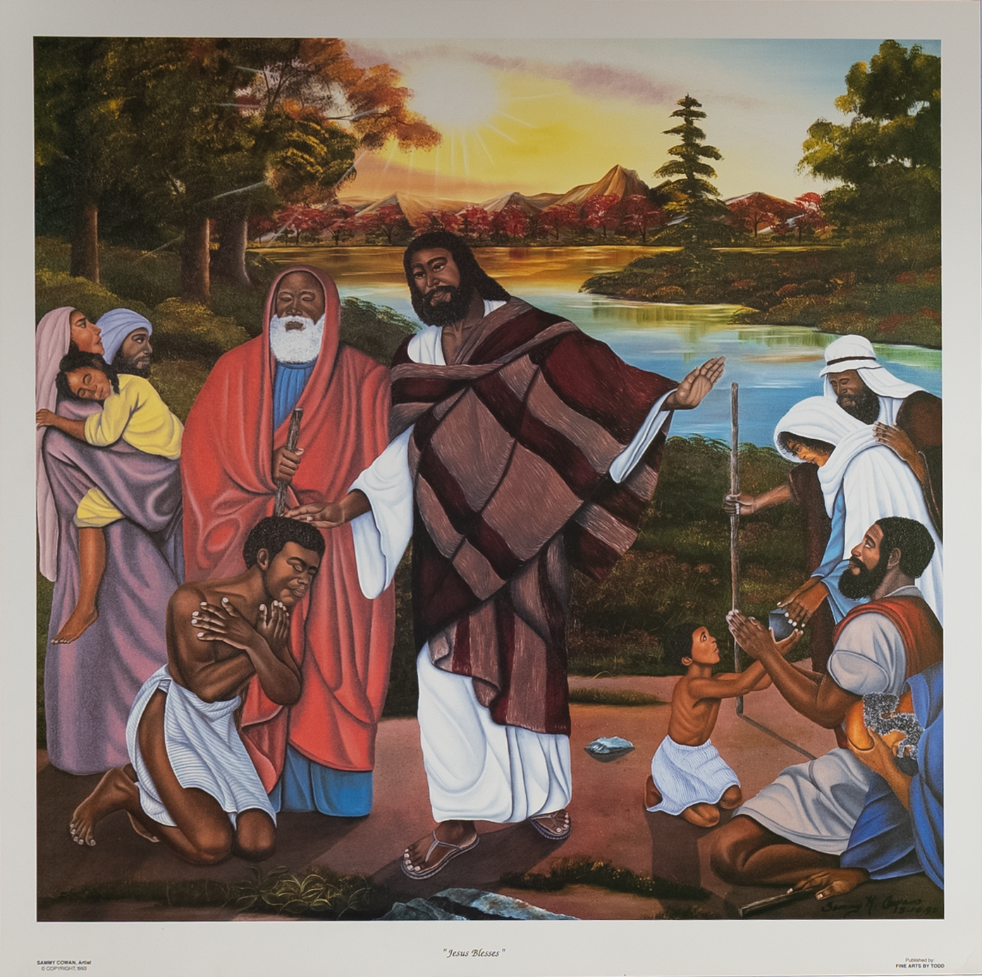 Jesus Blesses by Cowan, Art Poster Print for Wall, Home Decor