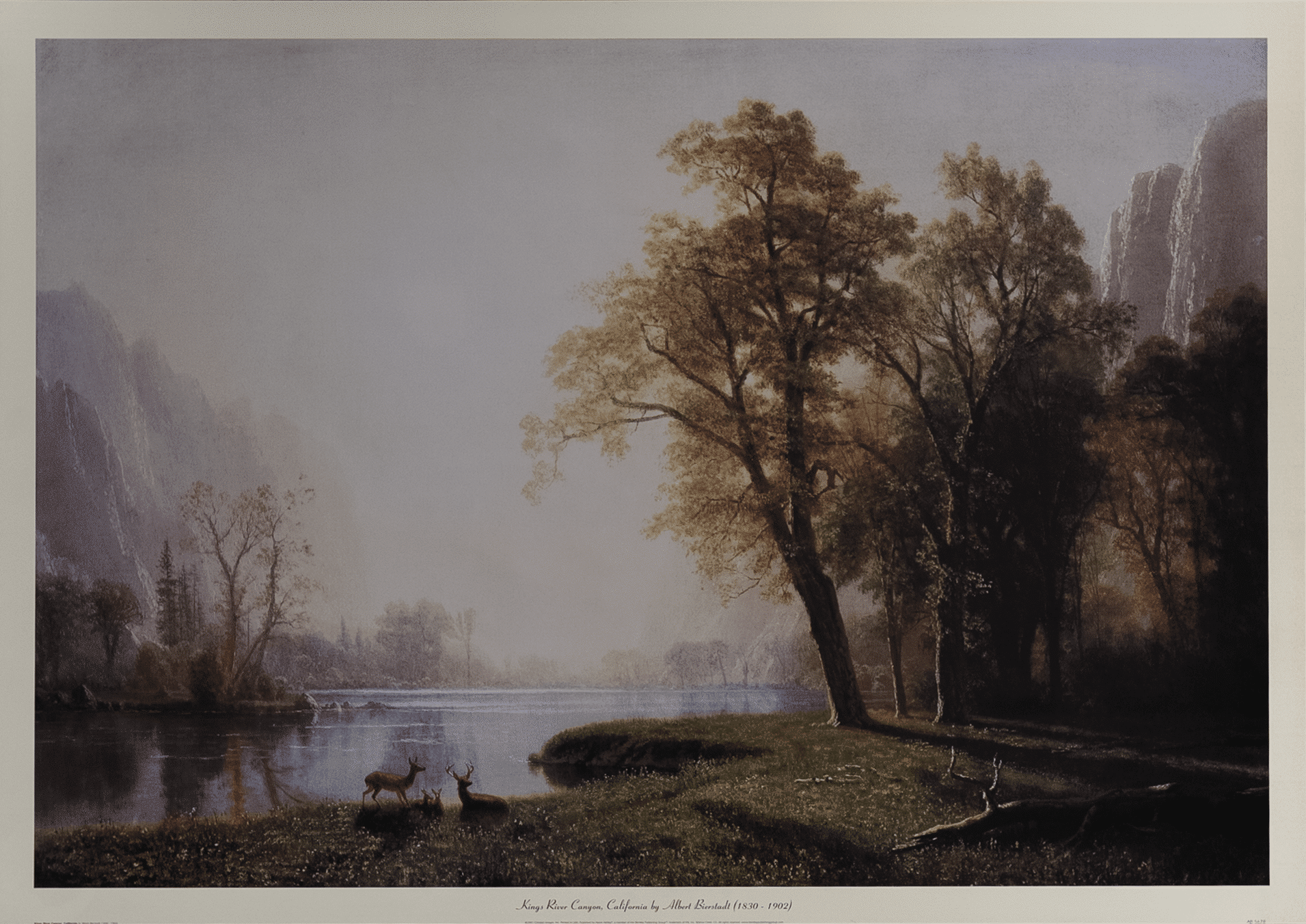 Kings River Canyon, Califoria by Bierstadt, Art Poster Print for Wall, Home Decor Kings River Canyon, Califoria by Bierstadt, Art Poster Print for Wall, Home Decor - Image 1