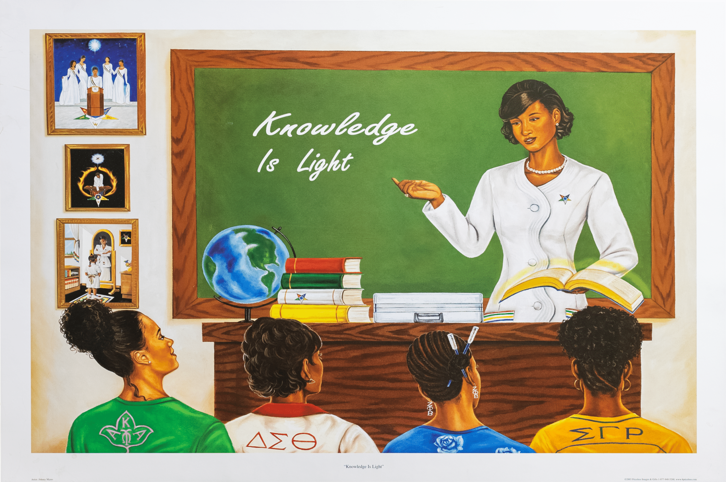 Knowledge is Light by Johnny Myers, Art Poster Print for Wall, Home Decor - Image 1