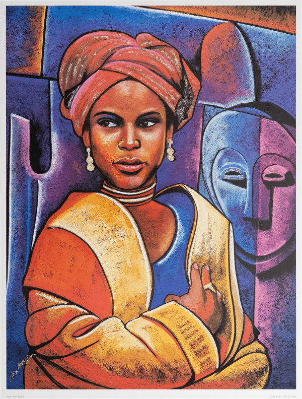 Lady with Mask art print by Alix Beaujour