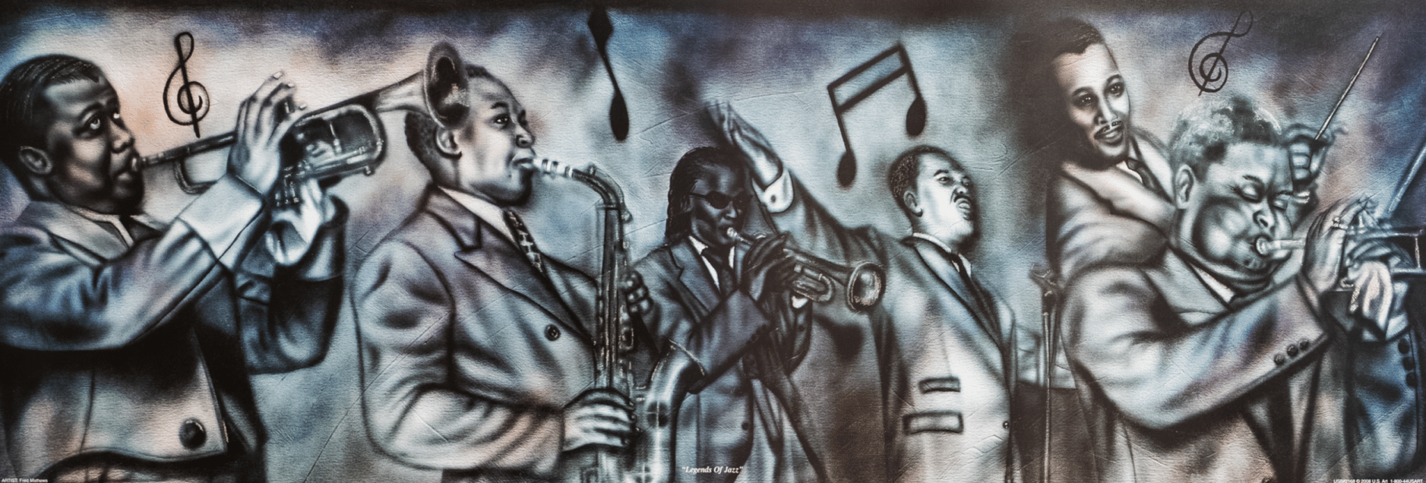 Legends of Jazz by Fred Mathews, Art Poster Print for Wall, Home Decor - Image 1