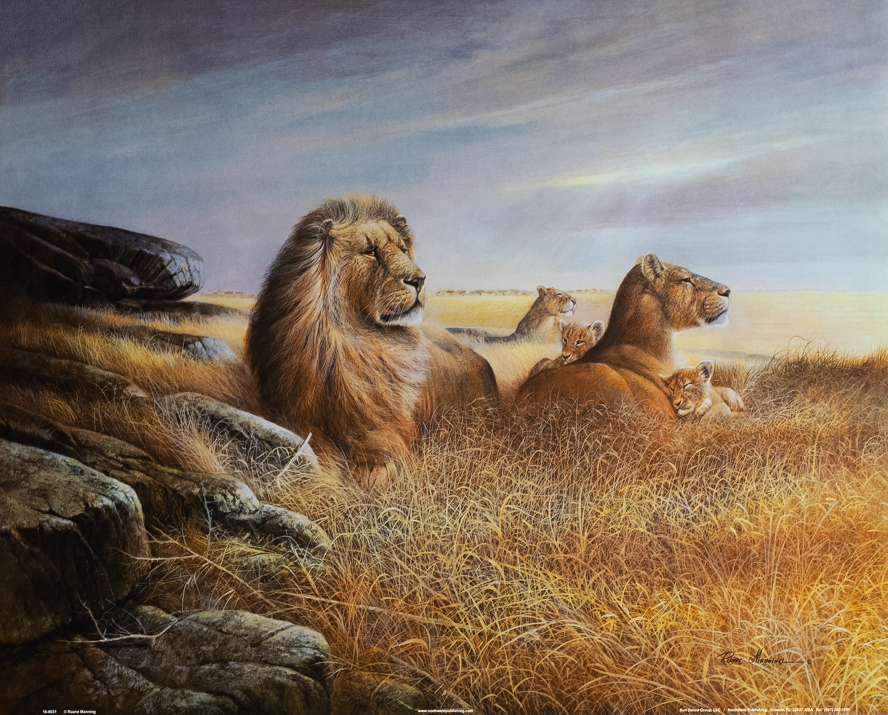 Lion Pride by Manning, Art Poster Print for Wall, Home Decor