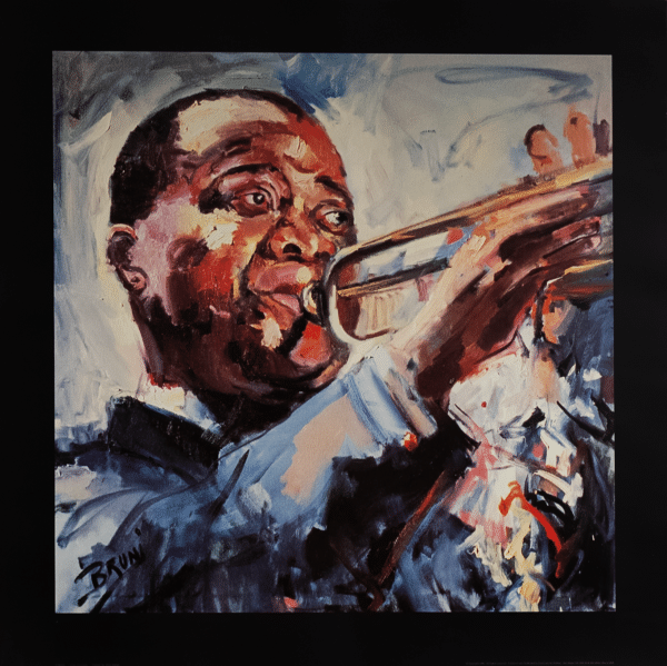 Louis Armstrong by Sablan, Art Poster Print for Wall, Home Decor