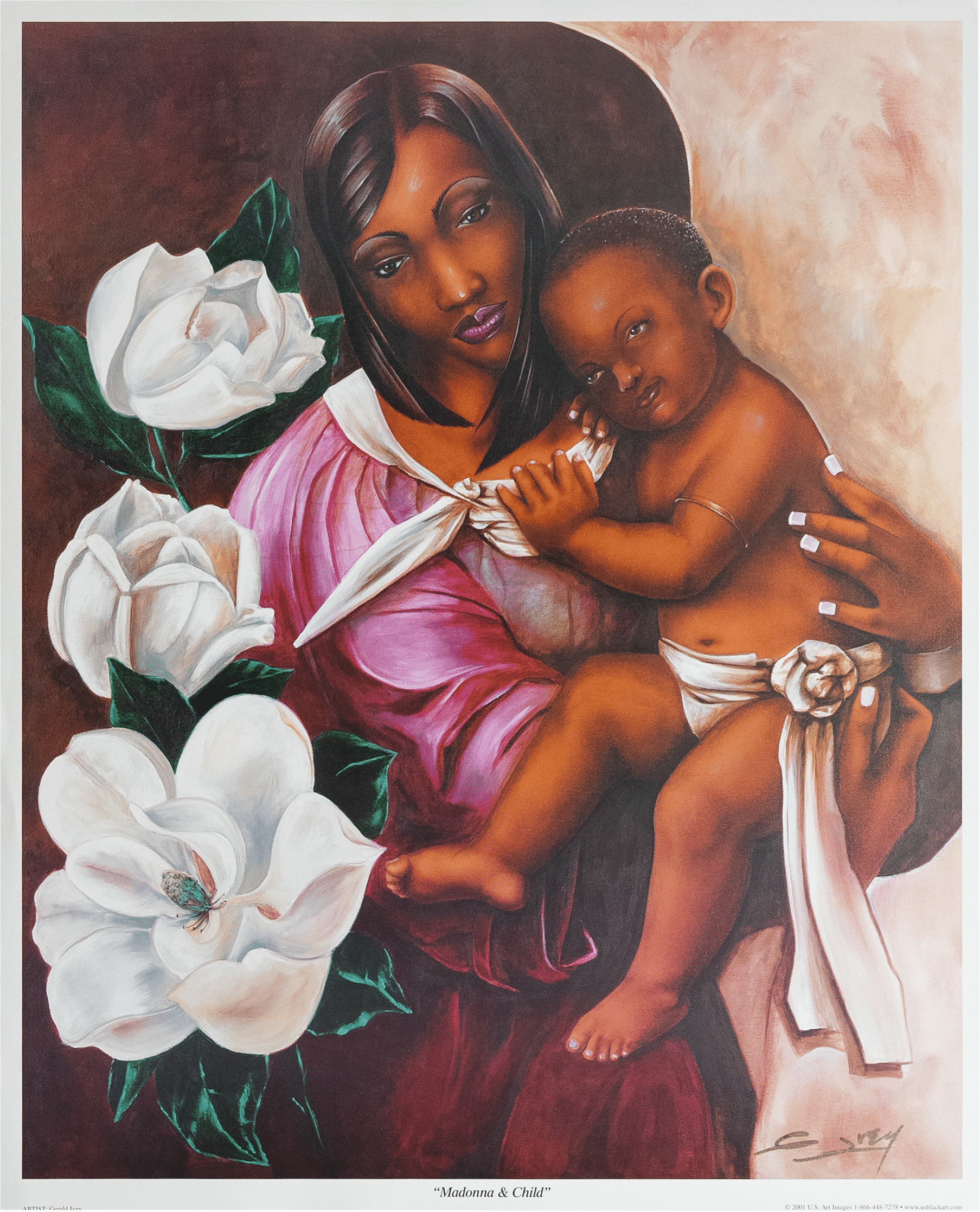 Madonna Child by Gerald Ivey, Art Poster Print for Wall, Home Decor - Image 1