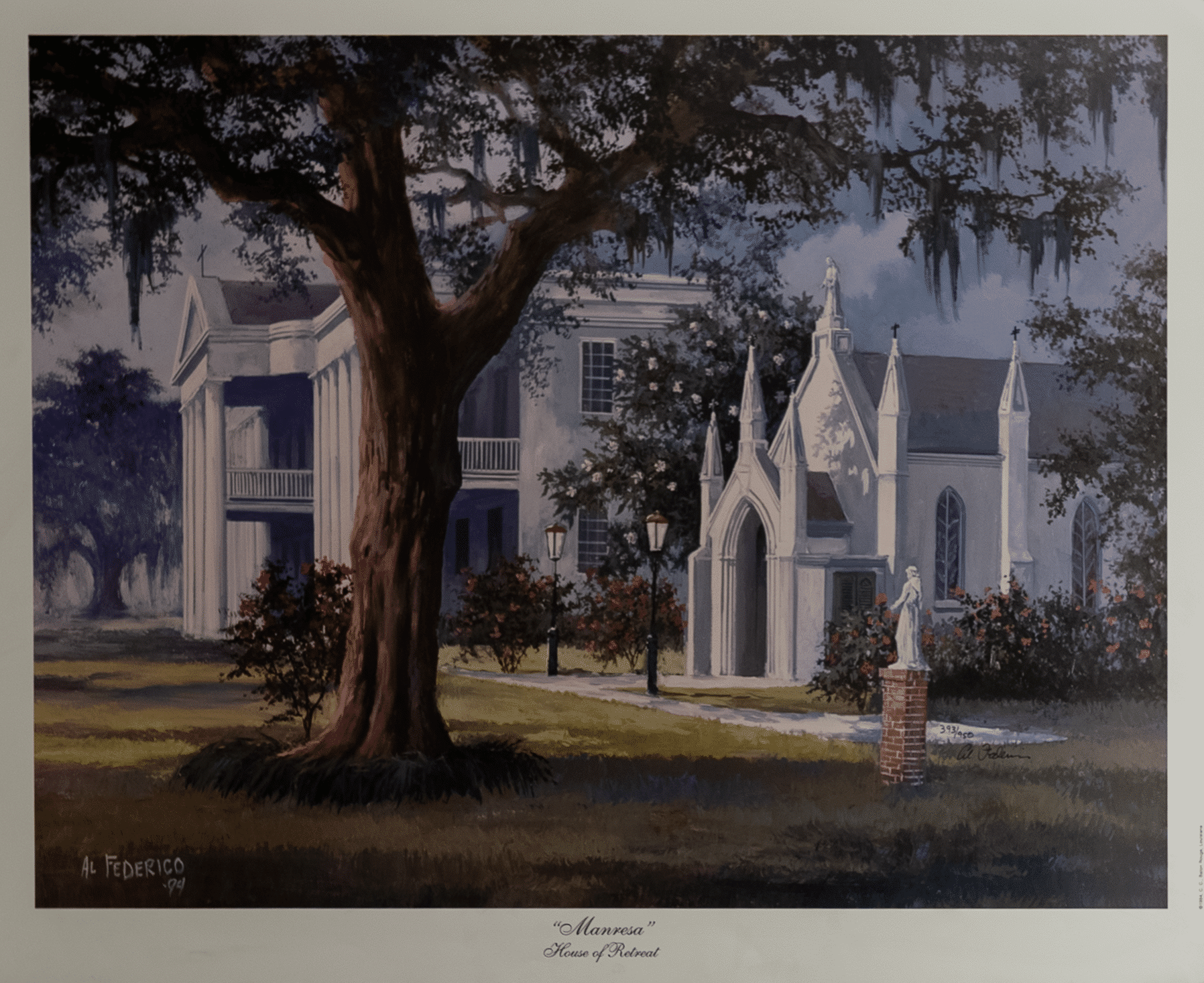 Manresa  House of Retreat by Frederico, Art Poster Print for Wall, Home Decor