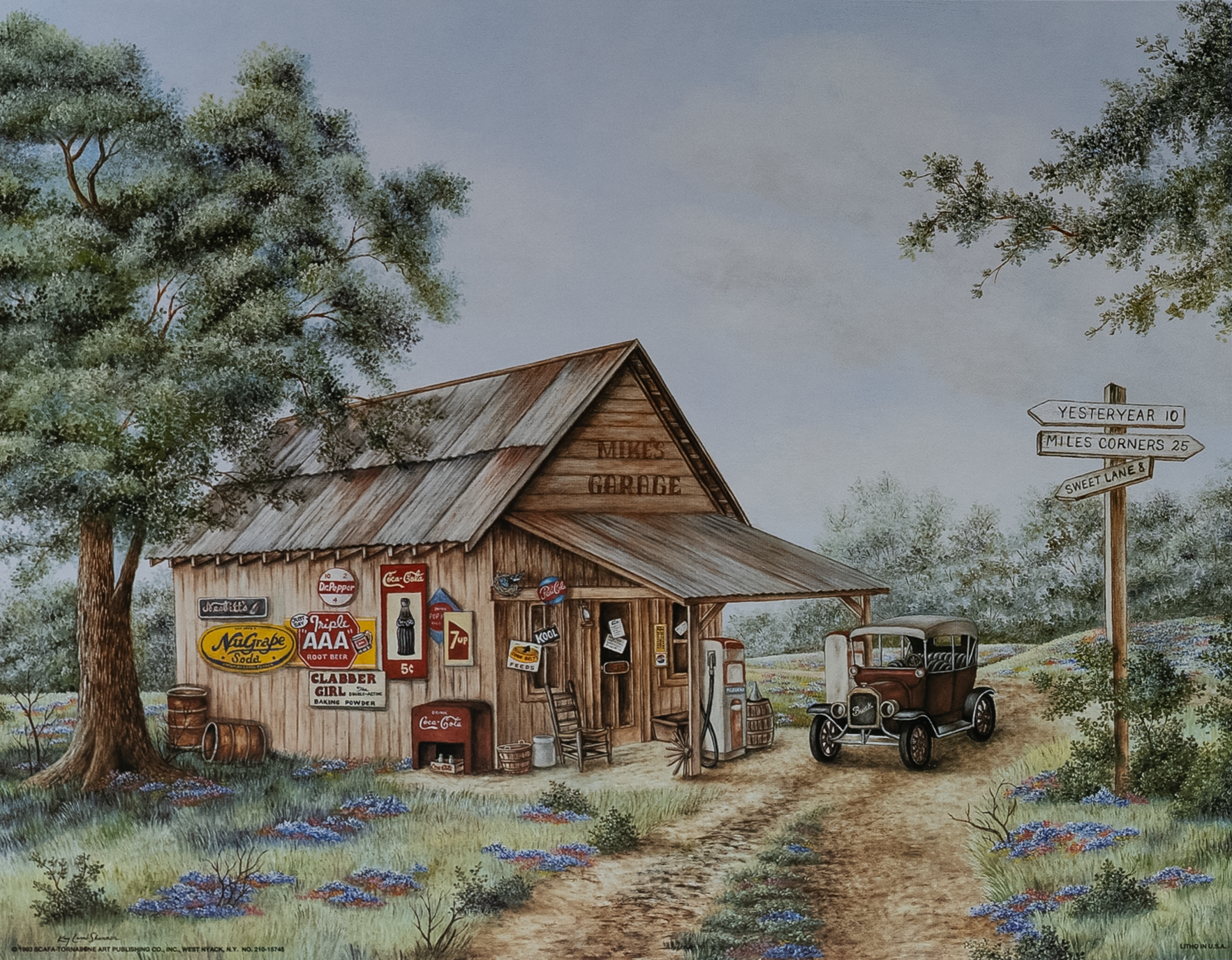 Mike's Garage by Shannon, Art Poster Print for Wall, Home Decor