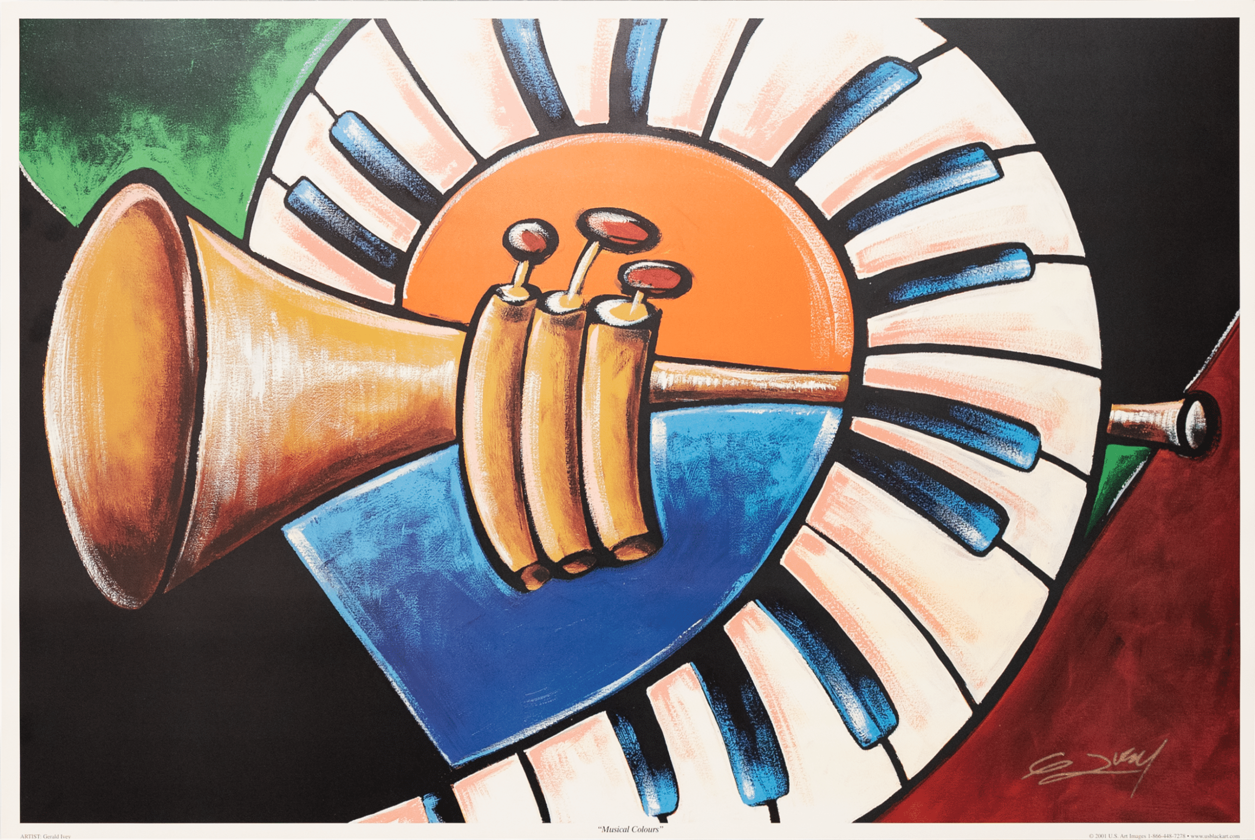Musical Colours by Gerald Ivey, Art Poster Print for Wall, Home Decor - Image 1