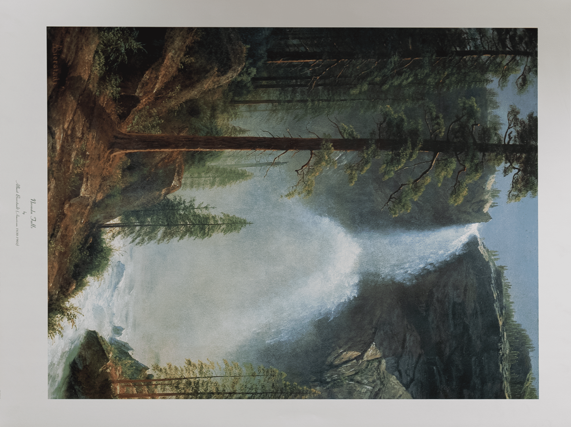 Nevada Falls by Bierstadt, Art Poster Print for Wall, Home Decor