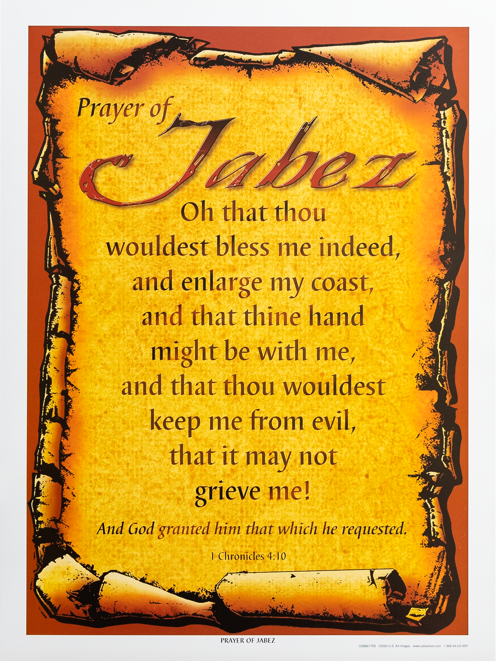 Prayer of Jabez (18x24V) 9G11, Art Poster Print for Wall, Home Decor