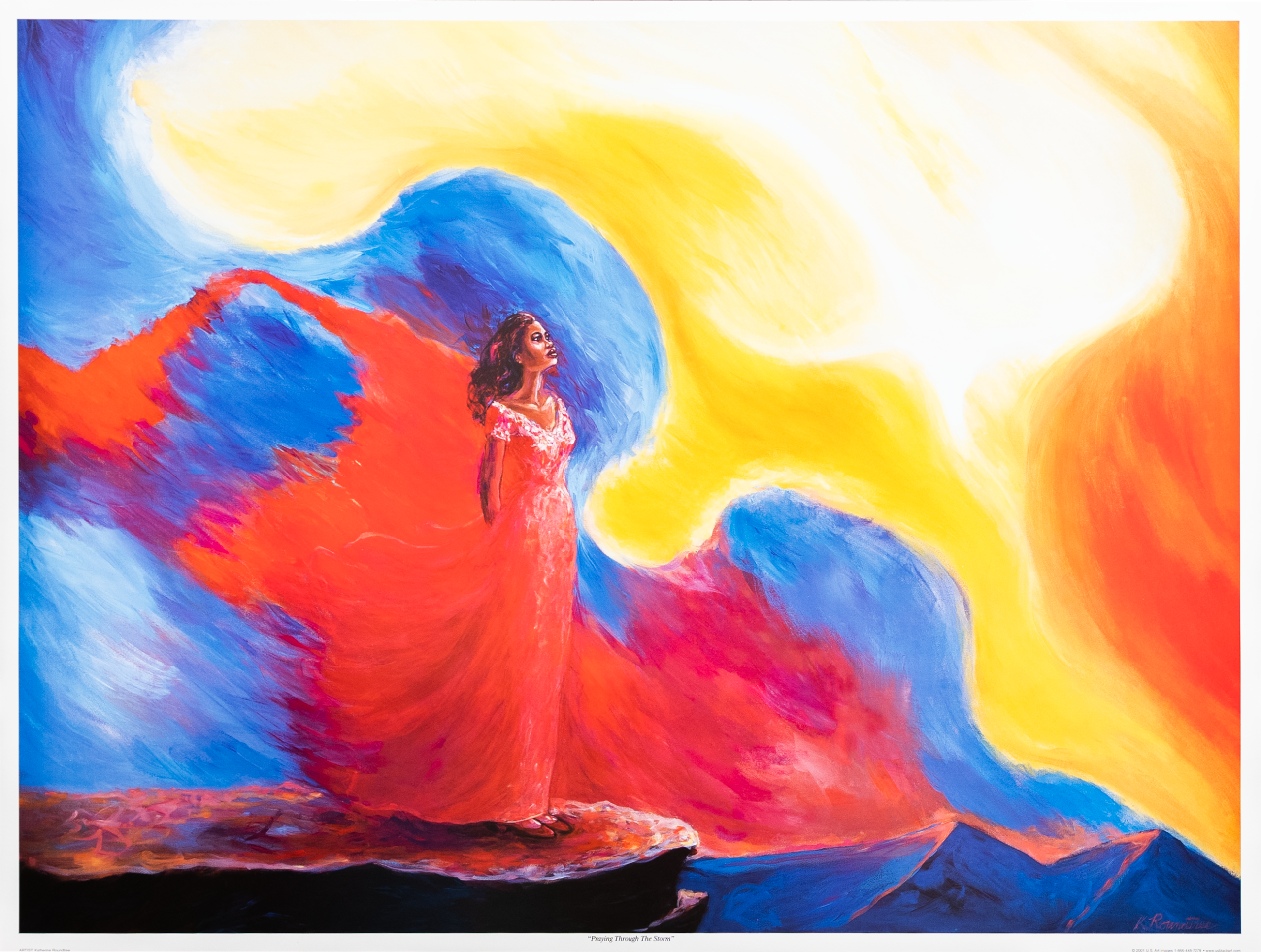Praying Through the Storm by Katherine Roundtree, Art Poster Print for Wall, Home Decor - Image 1
