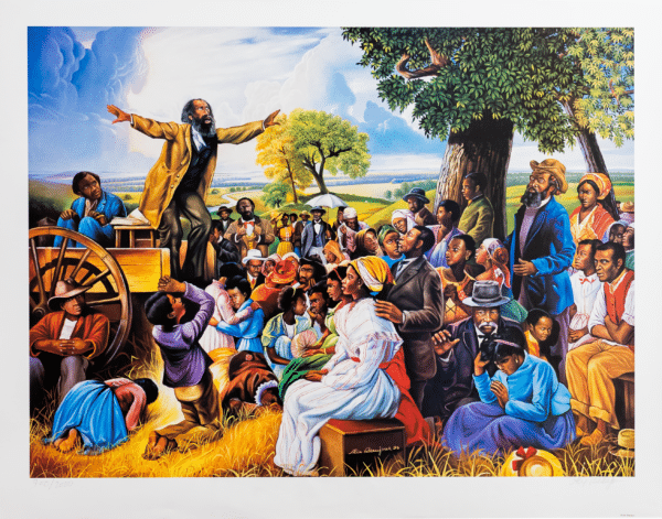 Preacher + Crowd by Alix Beaujour, Art Poster Print for Wall, Home Decor