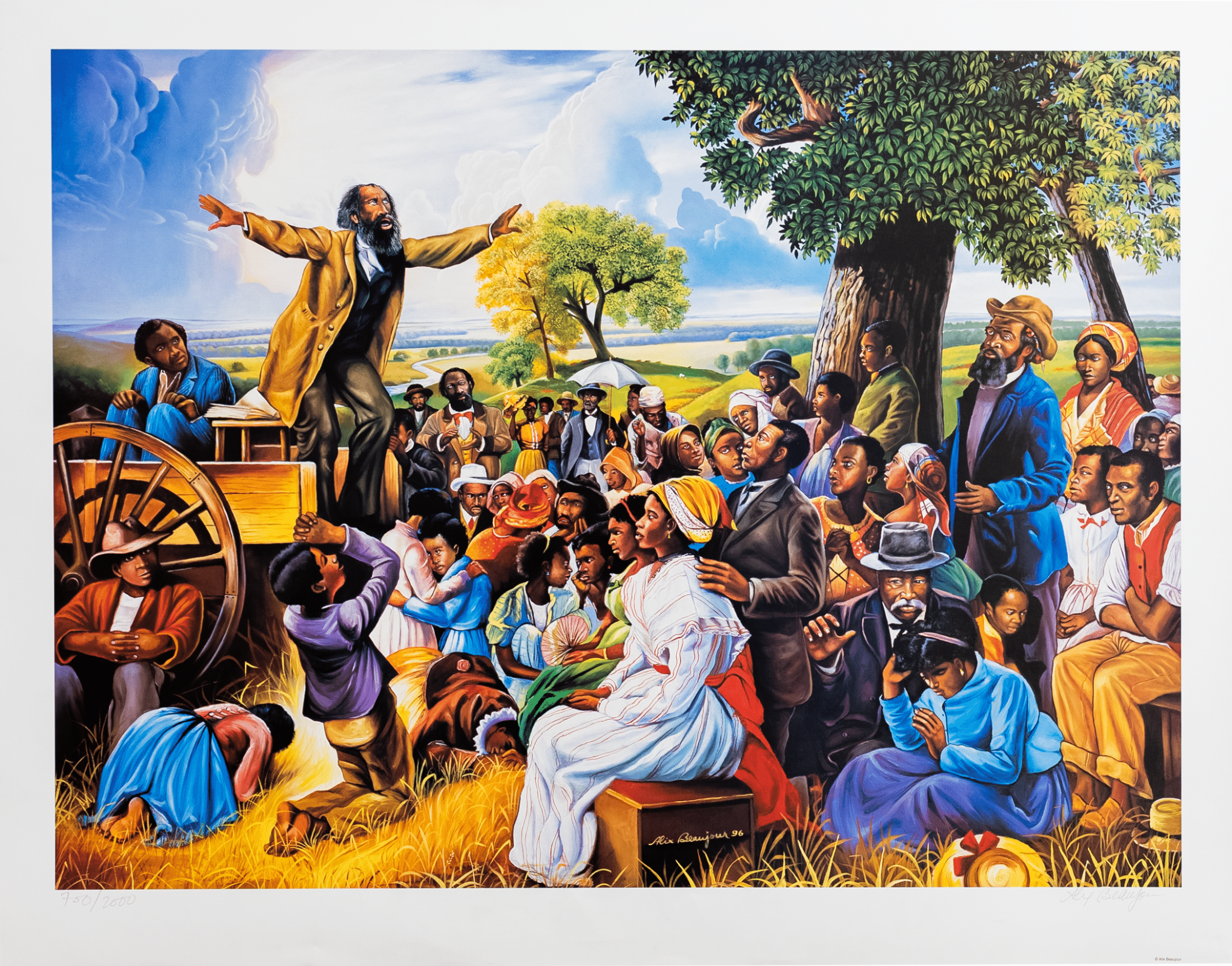 Preacher + Crowd by Alix Beaujour, Art Poster Print for Wall, Home Decor - Image 1