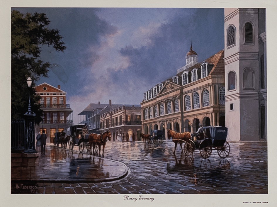 Rainy Evening by Frederico, Art Poster Print for Wall, Home Decor