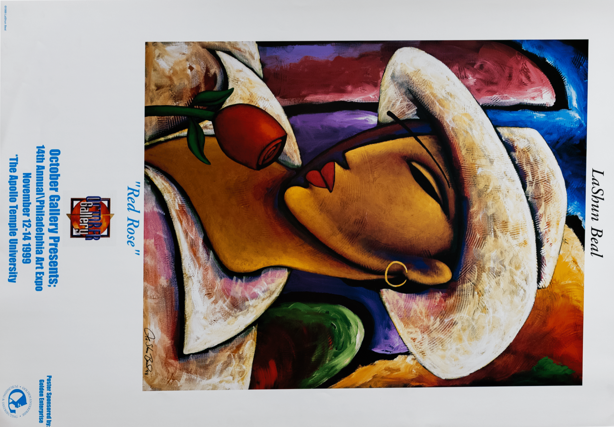 Red Rose by Bell, Art Poster Print for Wall, Home Decor - Image 1
