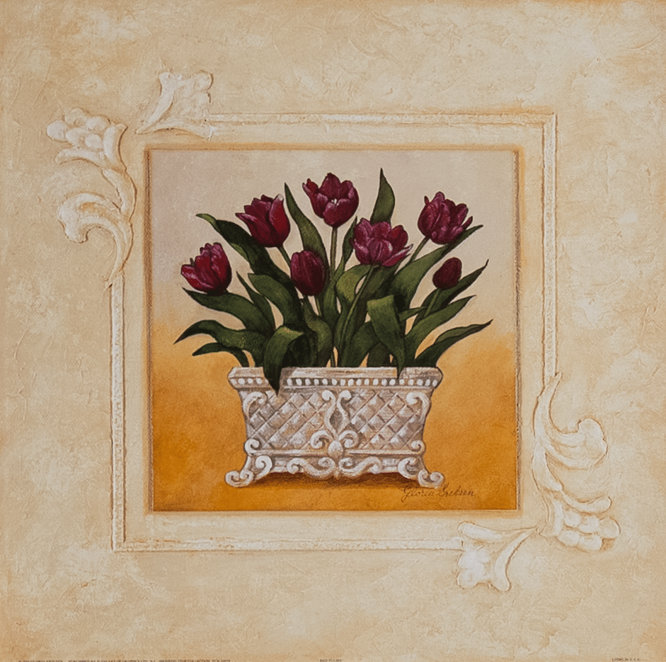 Red Tulips by Eriksen, Art Poster Print for Wall, Home Decor