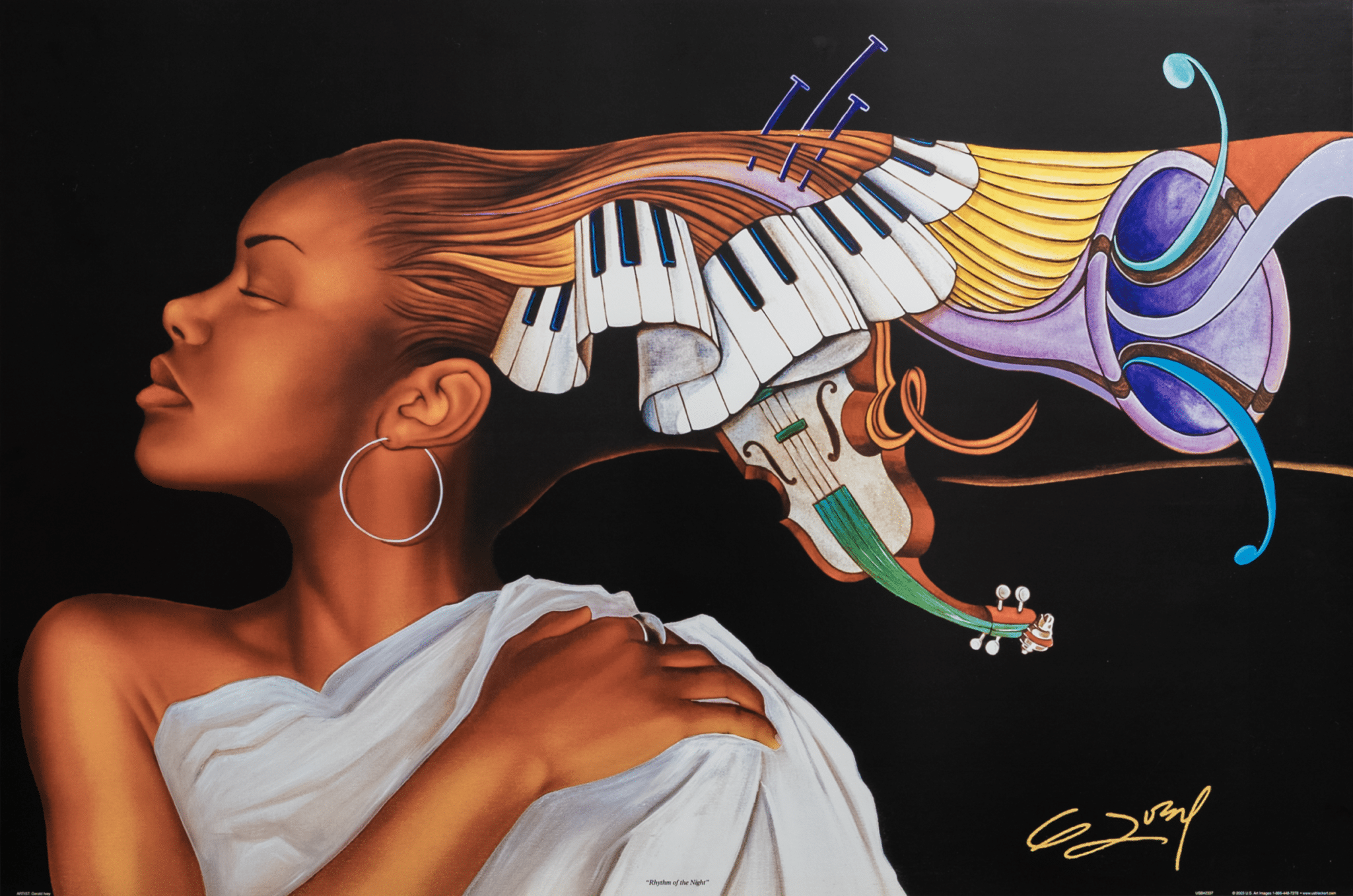 Rhythm of the Night by Gerald Ivey, Art Poster Print for Wall, Home Decor - Image 1