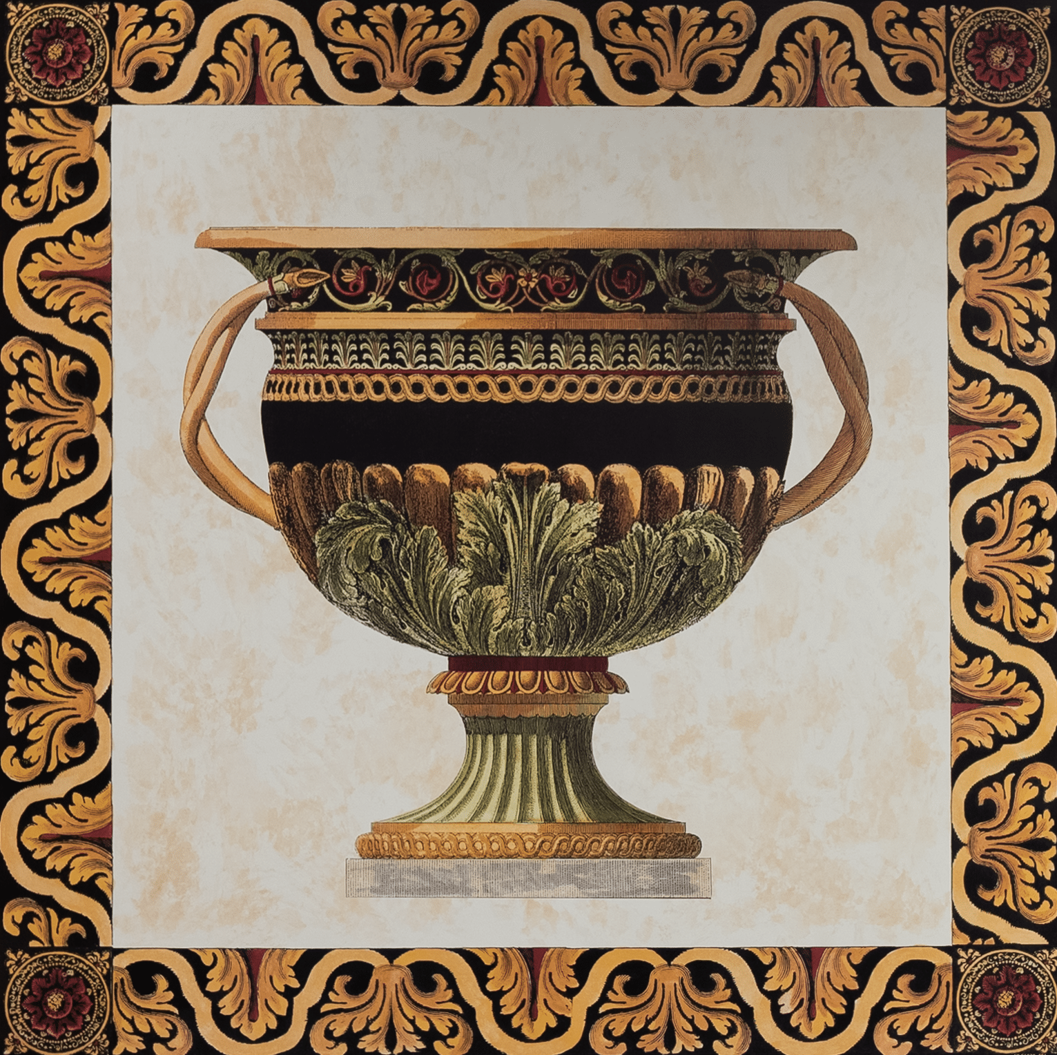 Roman Urn I, Art Poster Print for Wall, Home Decor