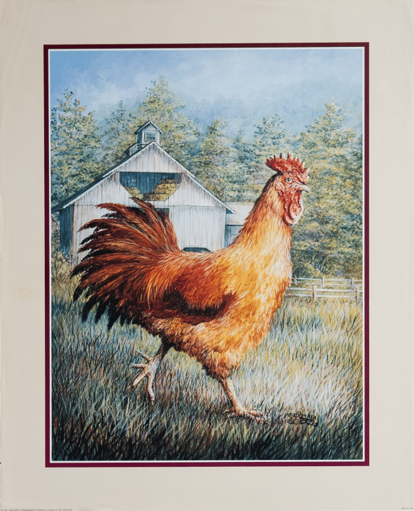 Roosters III by Rea, Art Poster Print for Wall, Home Decor