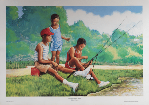 Smitty's Catfish Pond by Young, Art Poster Print for Wall, Home Decor