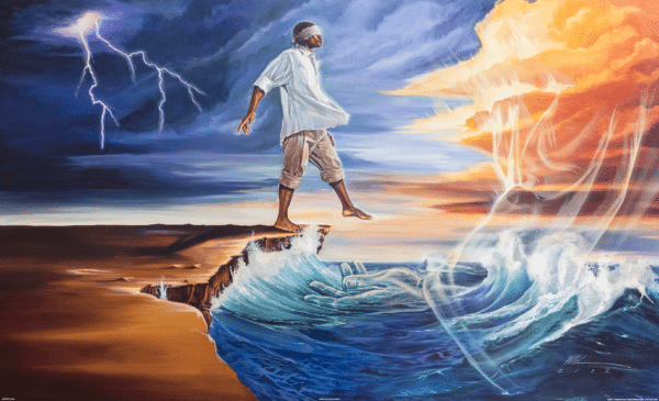 Step Out On Faith by WAK, Art Poster Print for Wall, Home Decor
