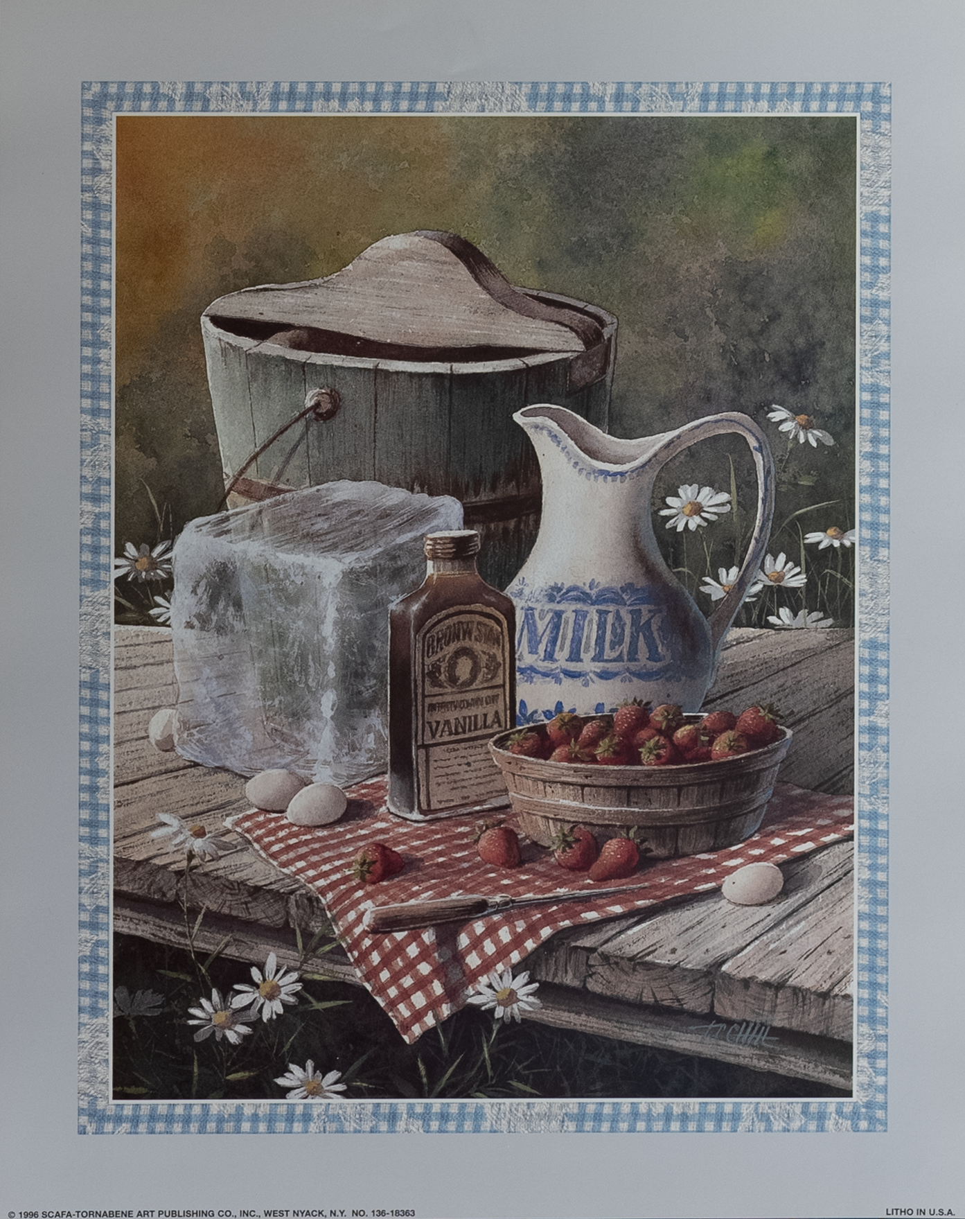 Strawberry Ice Cream, Art Poster Print for Wall, Home Decor