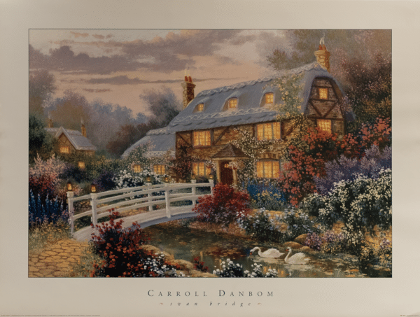 Swan Bridge by Danbom, Art Poster Print for Wall, Home Decor