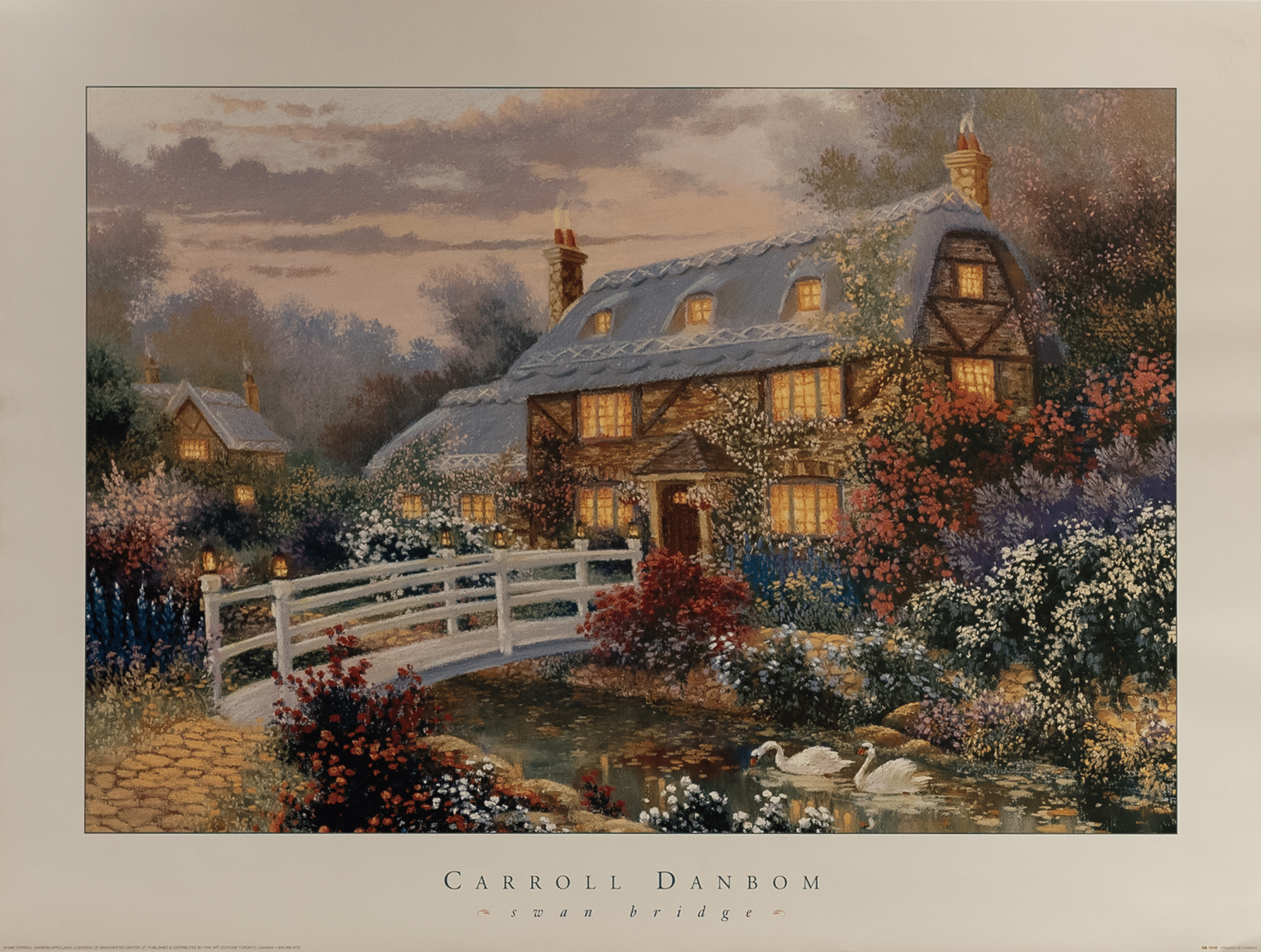 Swan Bridge by Danbom, Art Poster Print for Wall, Home Decor
