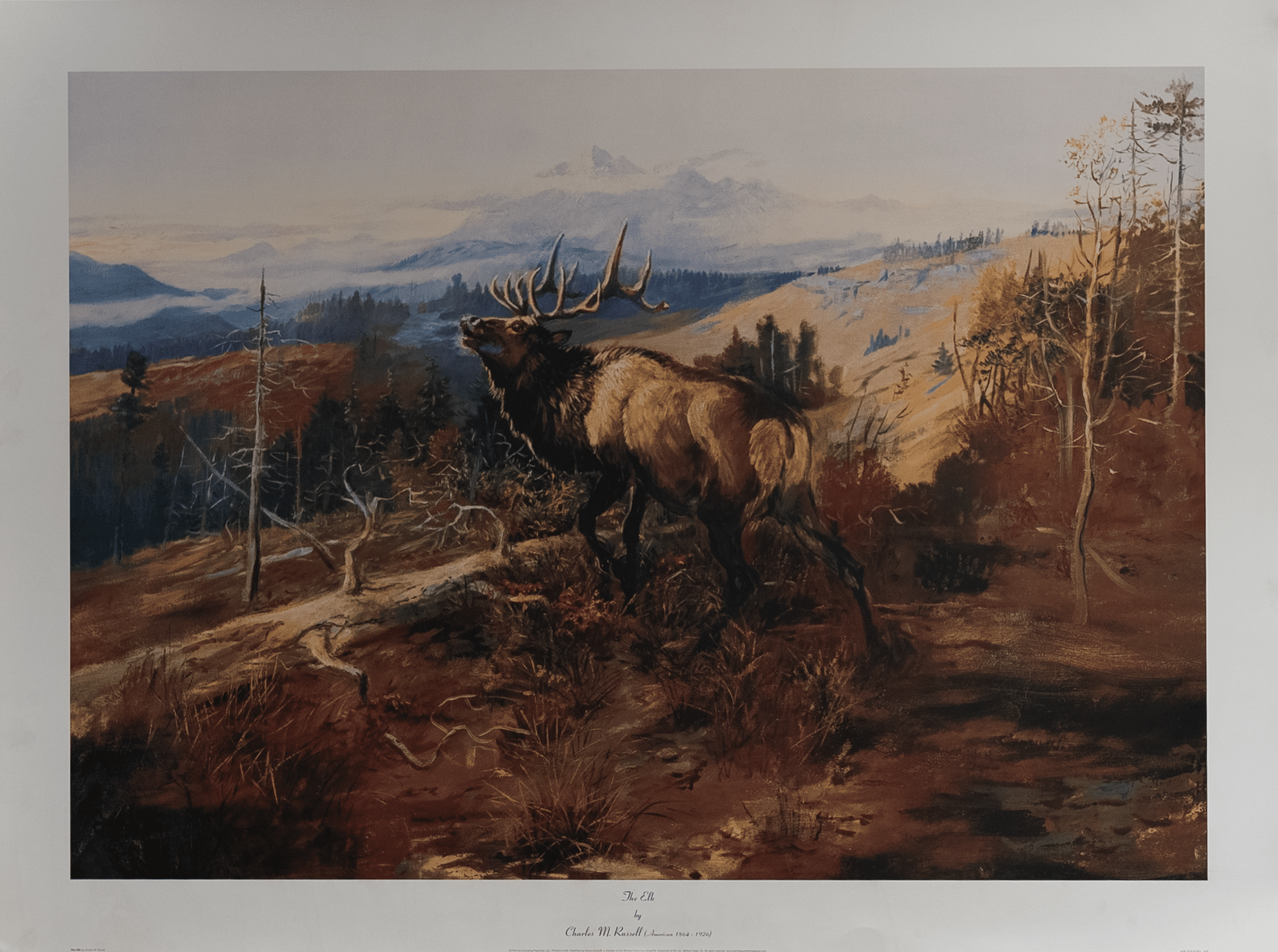 The Elk by Russell, Art Poster Print for Wall, Home Decor