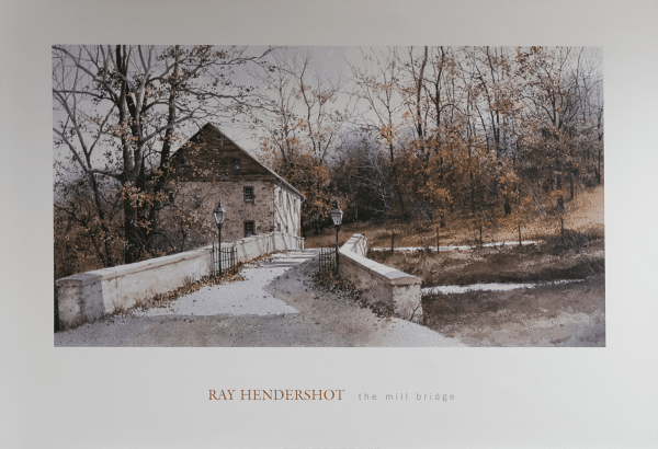 The Mill Bridge by Hendershot, Art Poster Print for Wall, Home Decor