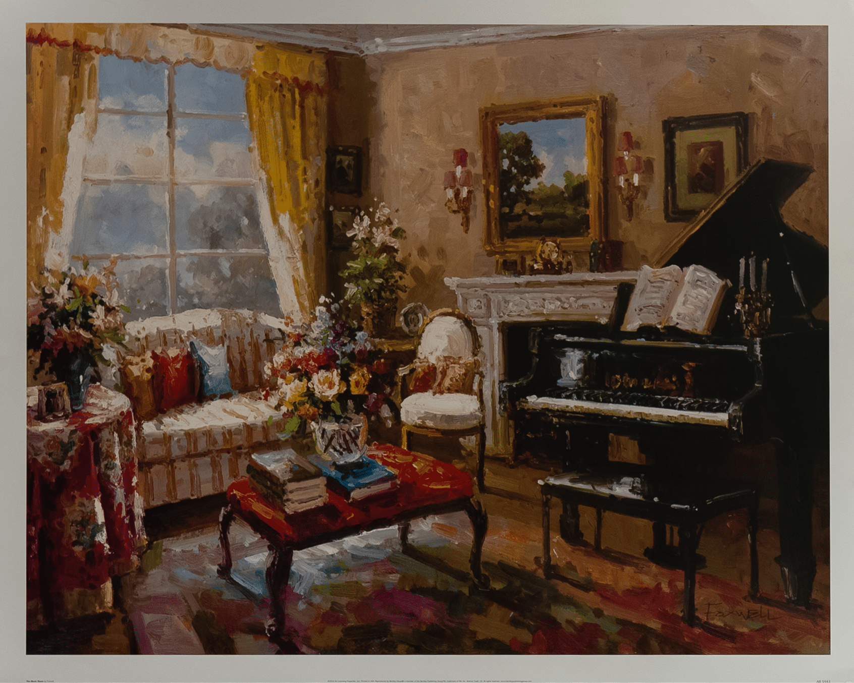 The Music Room by Foxwell, Art Poster Print for Wall, Home Decor
