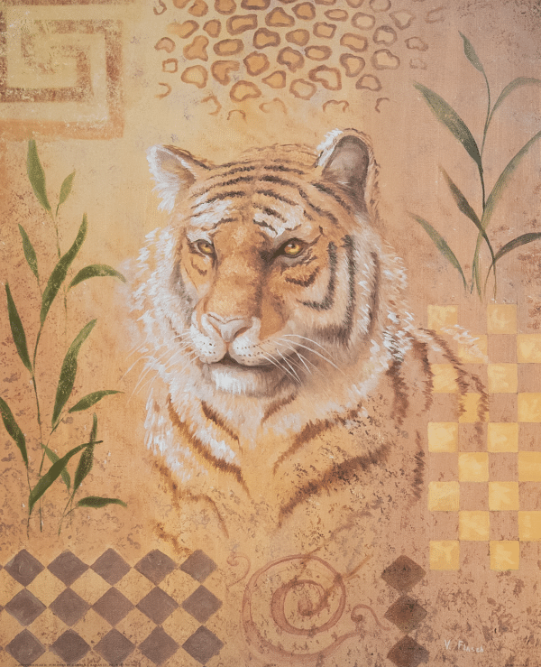 Tiger by Flasch, Art Poster Print for Wall, Home Decor