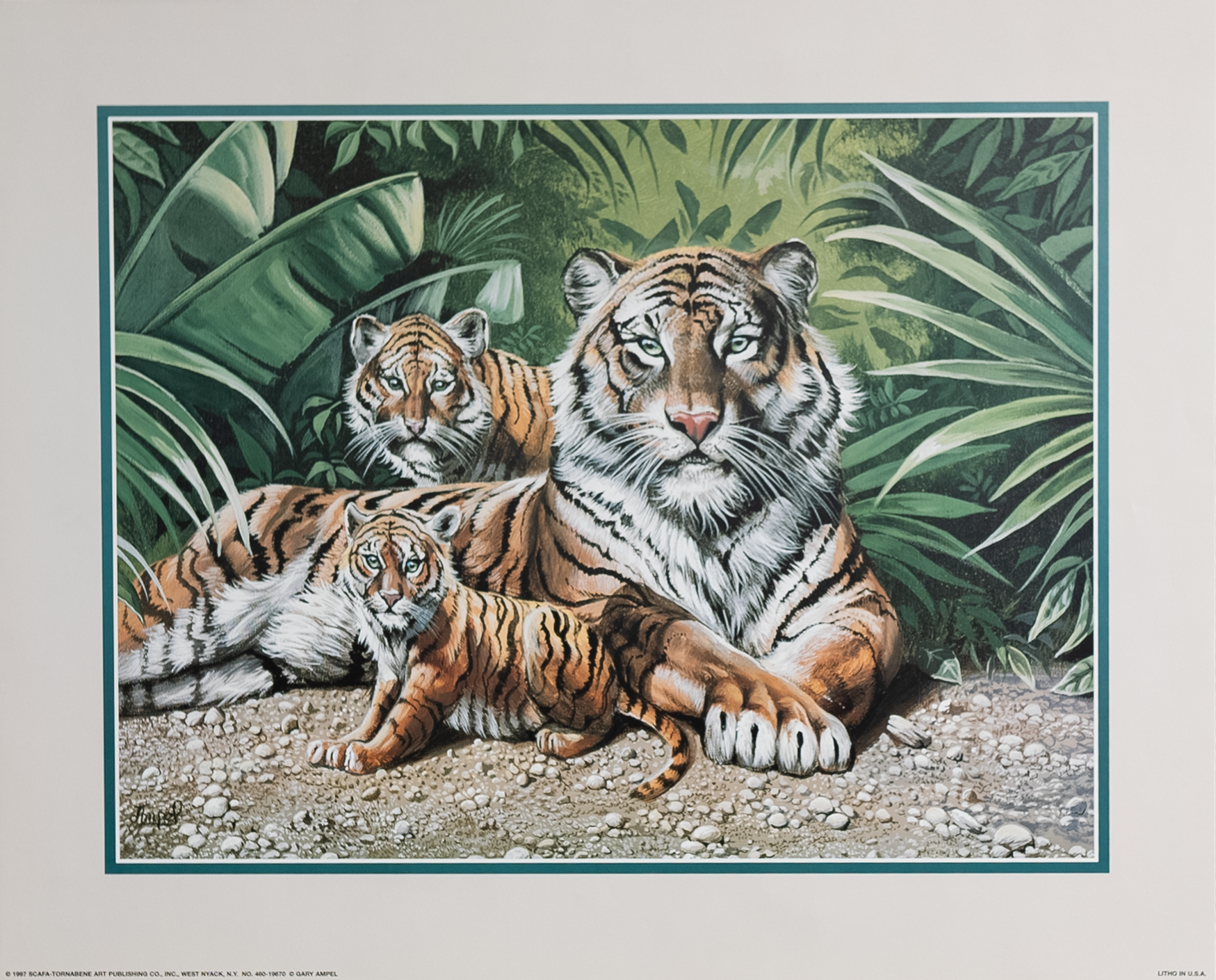 Tiger Family I by Limpel, Art Poster Print for Wall, Home Decor