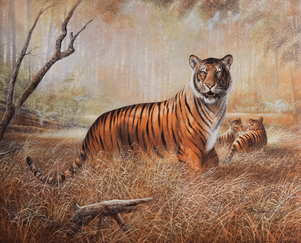 Tiger Family II by Manning, Art Poster Print for Wall, Home Decor